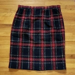 Vintage Plaid Pencil Skirt